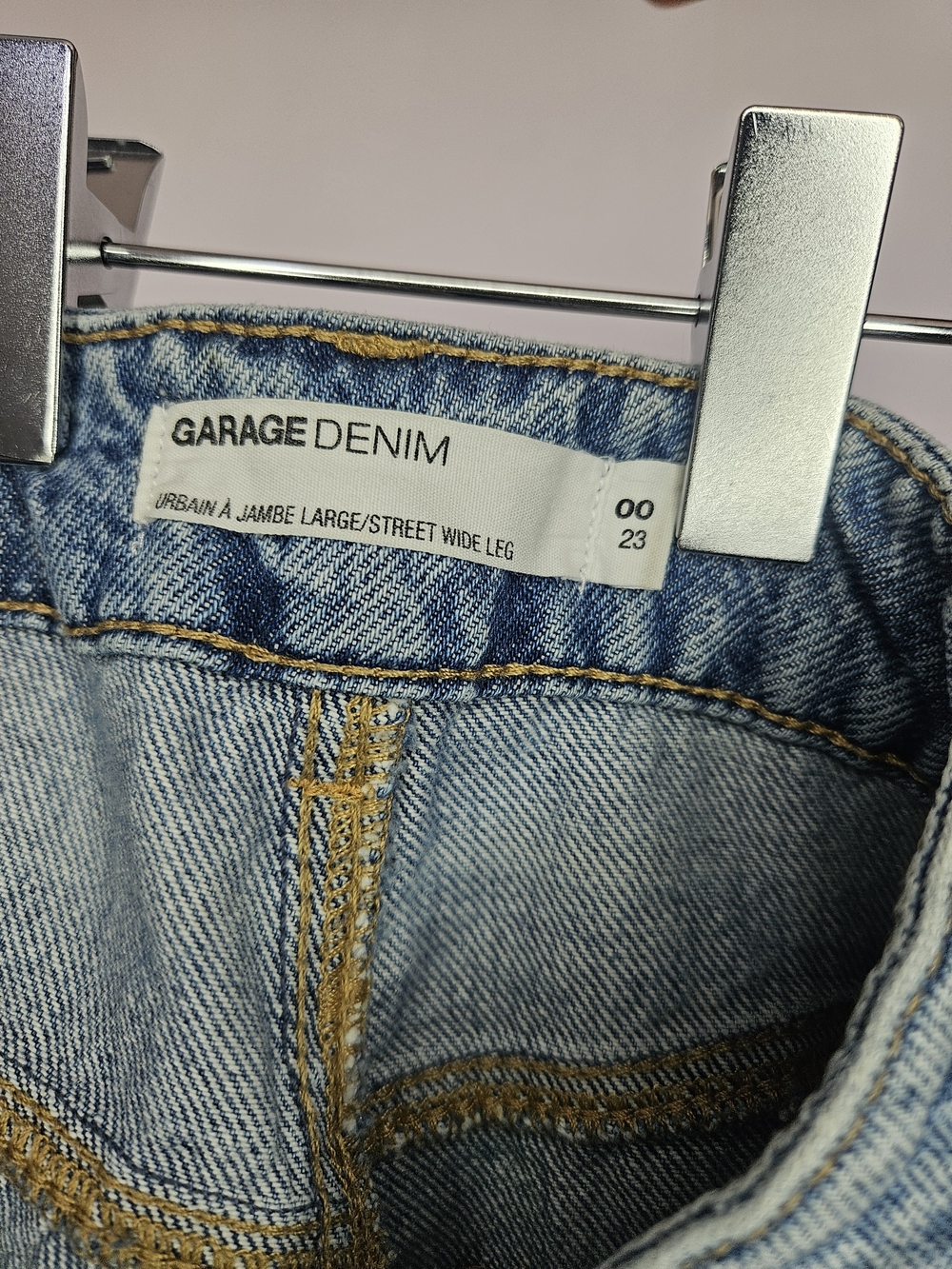 Garage Denim Street Wide Leg Jeans Blue Size 00 23 Seam Knee High Rise - Picture 3 of 4